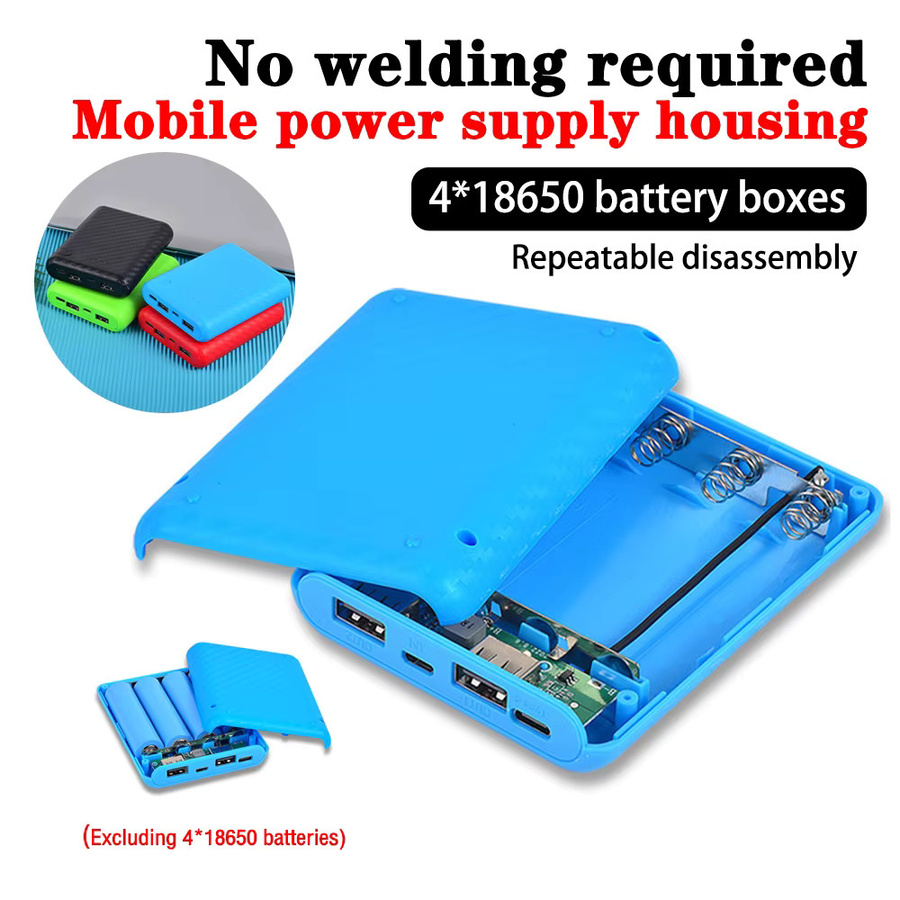 Tragbare DIY Power Bank Box von occkic für 4x 18650 Batterien, Schnelles Laden, Green - Bild 2