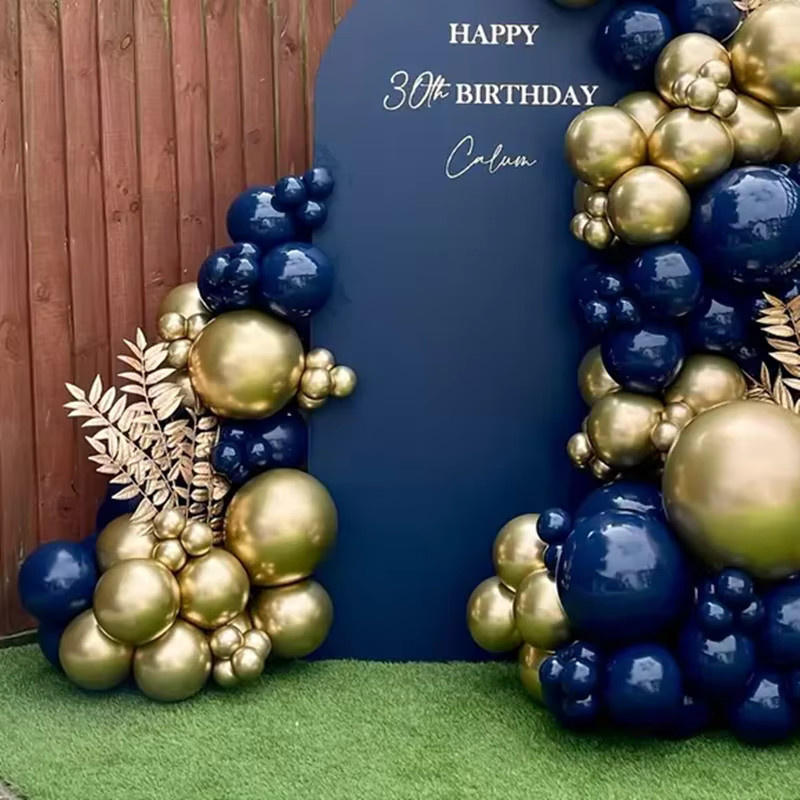 XHLFCJ Luftballon-Set mit 108 Stück in Marineblau und Gold für Girlandenbögen zur Partydekoration bei Geburtstag, Hochzeit oder Silvester - Bild 2