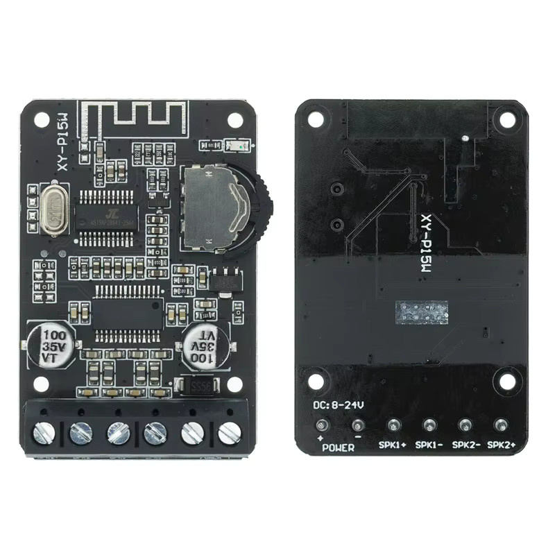 XY-P15W Stereo Bluetooth Leistungsverstärkerplatine in Schwarz als 2.0 Digitalverstärkermodul für 12V/24V mit 10W/15W/20W Leistung - Bild 2