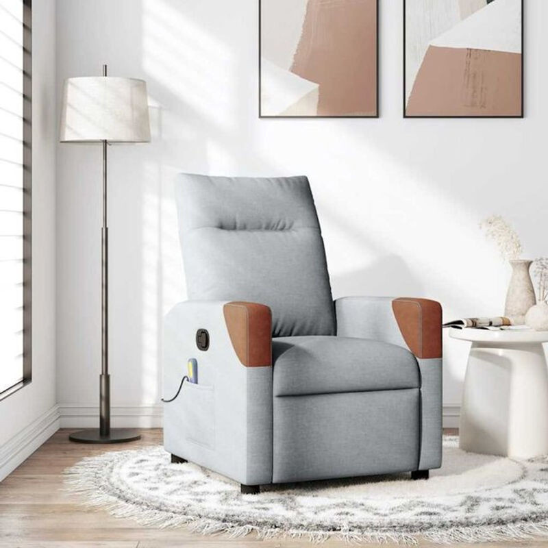 Modern Massagesessel und Fernsehsessel aus Stoff in Grau von vidaxl - Bild 1