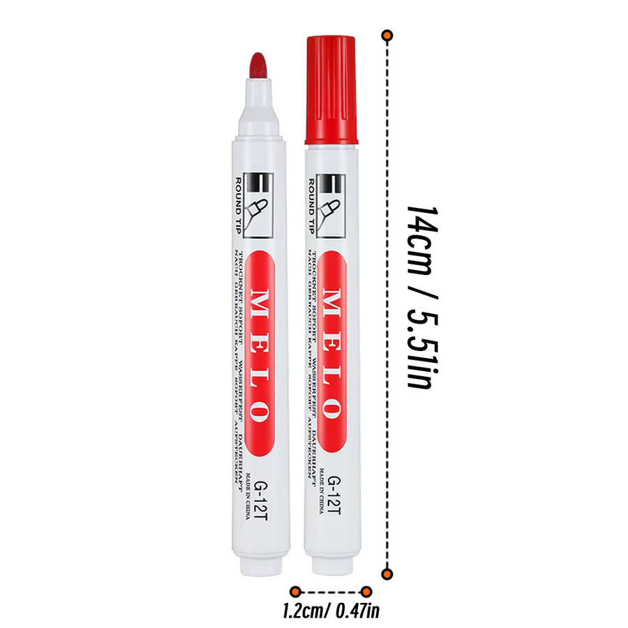 LOLEDE Permanent Marker Set 20 Stück, wasserfeste Stifte in Schwarz, Rot und Blau, 2mm Spitze, schnelltrocknend für Reifen und fettige Oberflächen - Bild 2