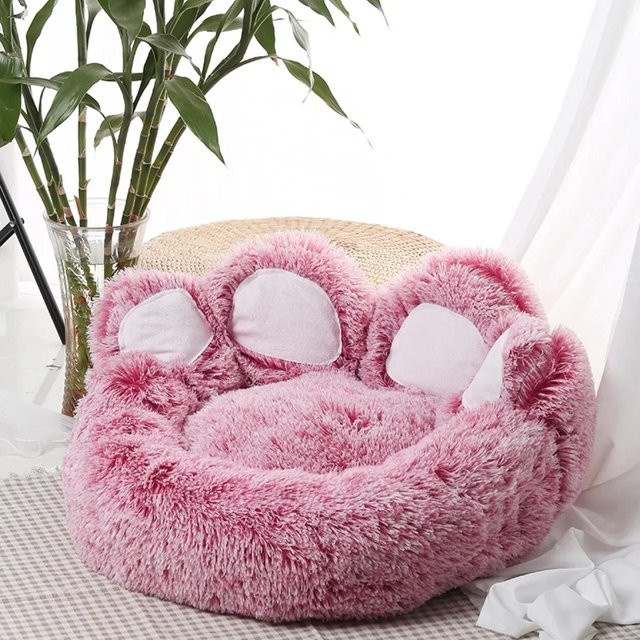 Yiran Furniture Hundesofabett aus Plüsch in Pink mit waschbarem Bezug für kleine und große Hunde sowie Katzen, B/T/H: 55 x 55 x 38 cm - Bild 1