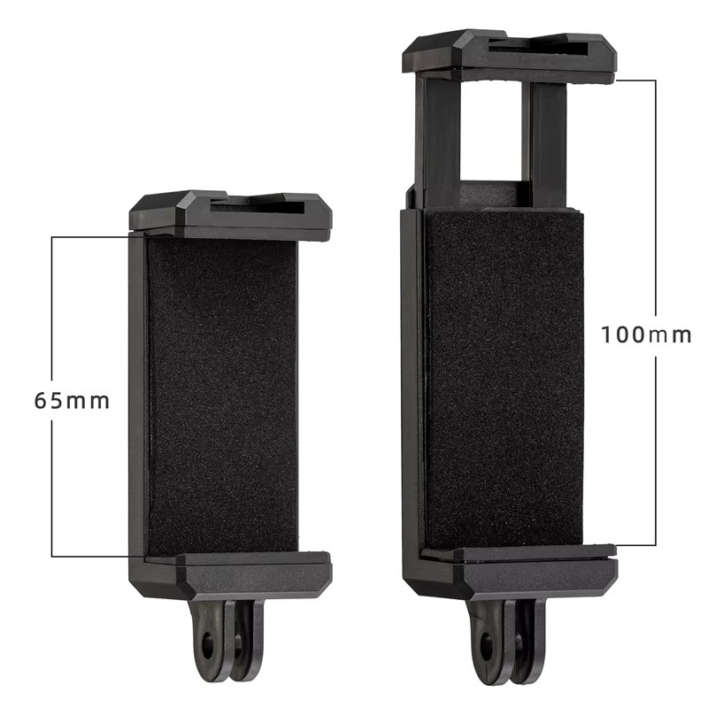 Xiaomi Stativhalterung in Schwarz mit Cold-Shoe-Halterung, Handy-Clip und 1/4-Zoll-Schraubenadapter für iPhone und LED-Videoleuchten - Bild 2