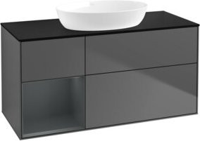 V&B Waschtischunterschrank Finion in Anthrazit mit Regal, Breite: 120 cm, Tiefe: 50,1 cm, Höhe: 50,1 cm - Bild 1