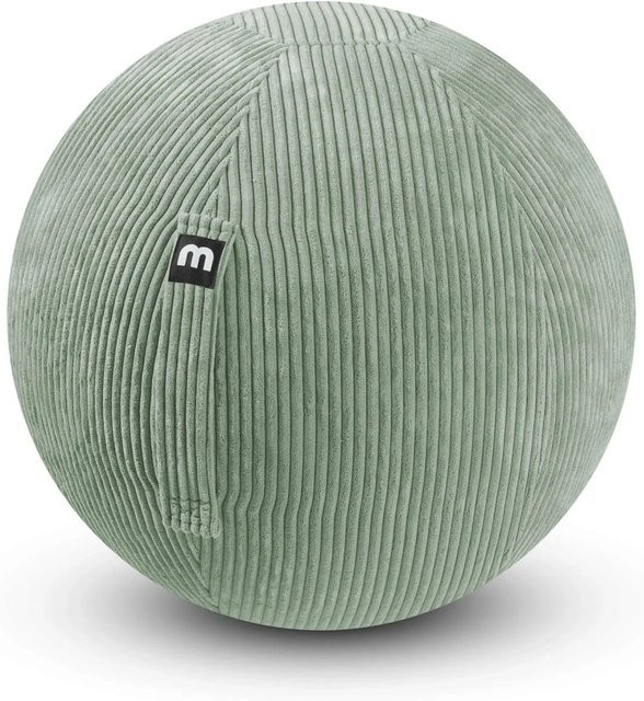 mokebo Stoff Sitzball Ergonomisch mit Cordbezug und Pumpe, Grün - Bild 1
