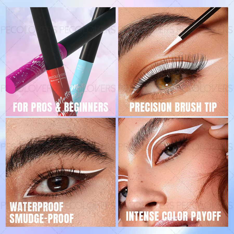Flüssiger Eyeliner, Weiß, Matt, Unisex - Bild 5