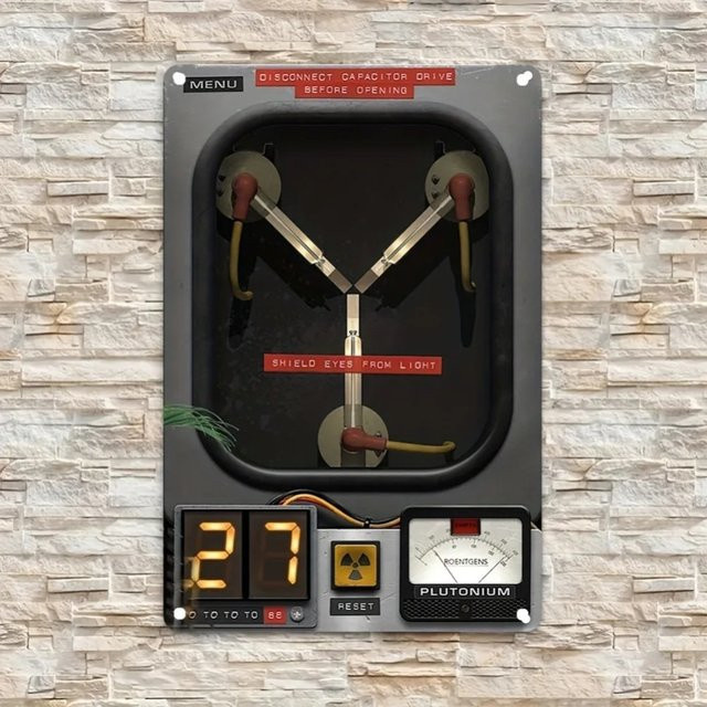 Dekoratives Metallschild Zurück in die Zukunft im Art-Deco-Stil von CIFBUY, Mehrfarbig, Breite: 20,3 cm, Höhe: 30,5 cm - Bild 1