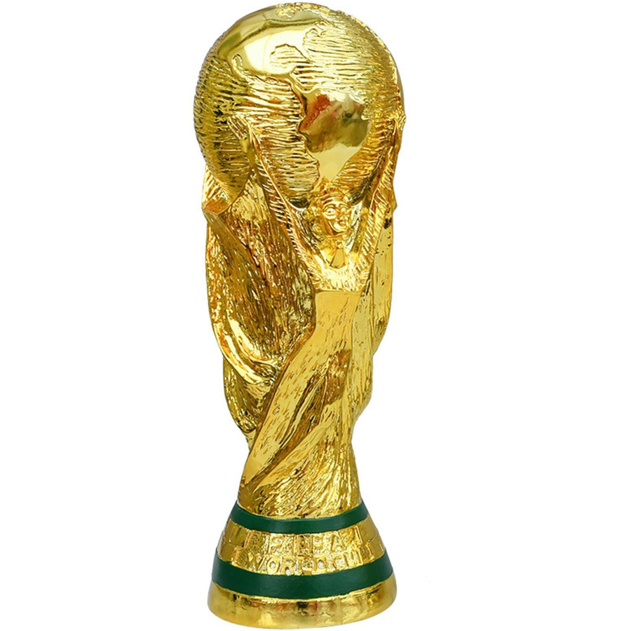 Goldene Fußball Trophäe aus Harz als Deko-Ornament für Fußballfans, Höhe: 13 cm - Bild 2