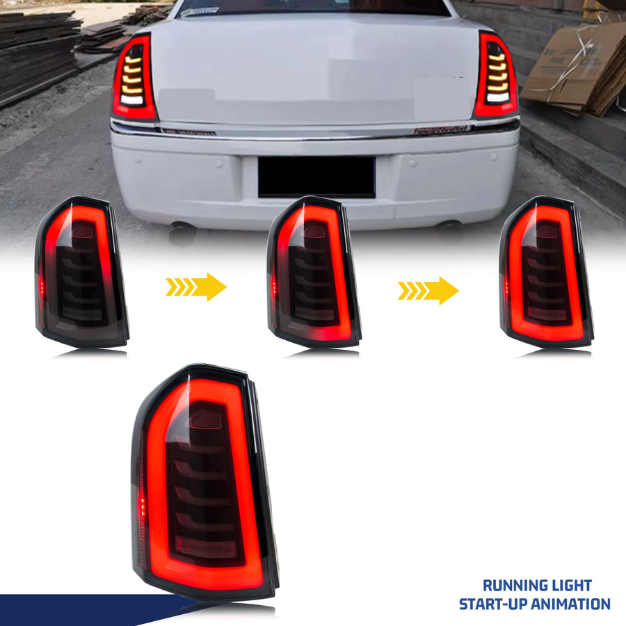 LED-Rückleuchten für Chrysler 300 300C 300S 2011–2014 mit sequentiellen Blinkern und dynamischer Animation in Rot - Bild 3