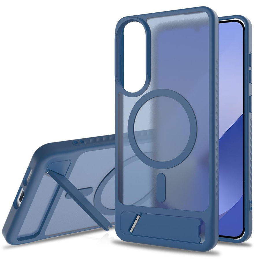 Stoßfeste magnetische Handyhülle mit Ständer für Samsung Galaxy S25 Edge S24 S23 Plus Ultra in Transparent - Bild 4
