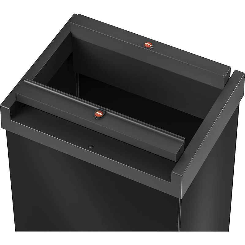 Hailo Big-Box Swing XL Mülleimer mit Schwingdeckel aus Stahlblech, Schwarz, B/T/H: 33,9 x 26,0 x 76,3 cm, 52 l - Bild 6