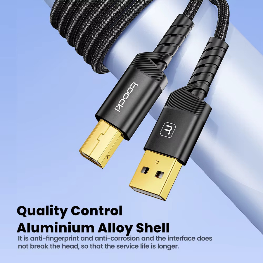 Toocki USB-Druckerkabel USB-A und USB-C auf Typ B, USB 2.0 Kabel in Schwarz - Bild 3