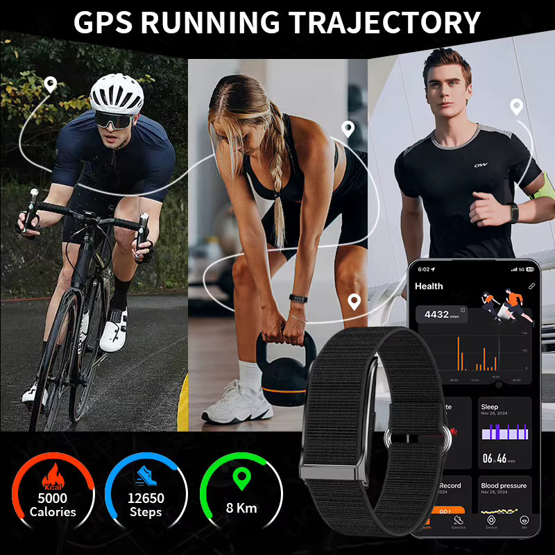 LIGE Smartwatch für Damen und Herren mit Herzfrequenzmessung, Blutdruckmonitor und Schrittzähler, wasserdichtes Fitness Tracker Armband in Schwarz und Blau - Bild 3