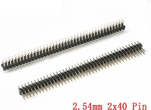 Si Tai&SH Pin Header Streifen 2 x 40 Pin 80 Pin Kupfer Nadelverbinder gerade 2,54 mm Pitch Schwarz und Gold, 10 Stück - Bild 1