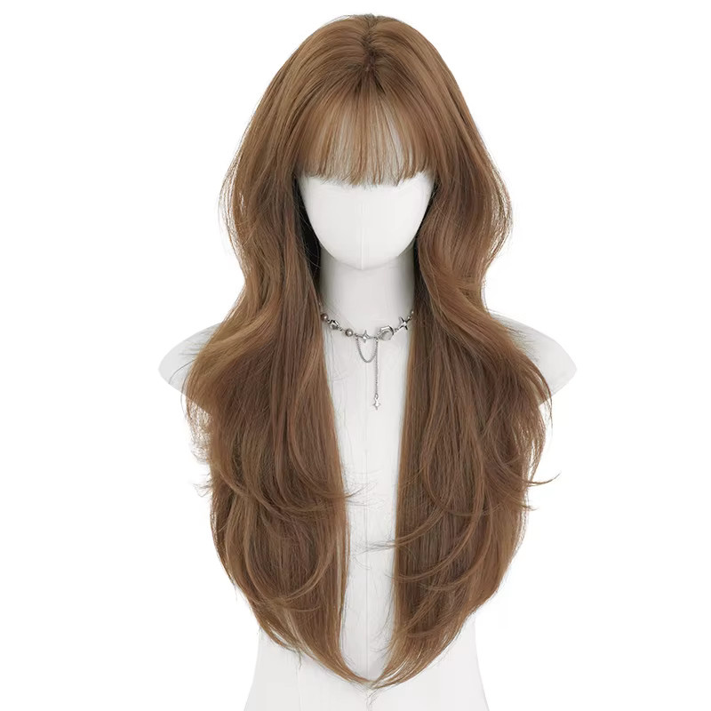 7JHH WIGS Perücke, honigbraun, lang, gerade, geschichtet, Damen - Bild 4