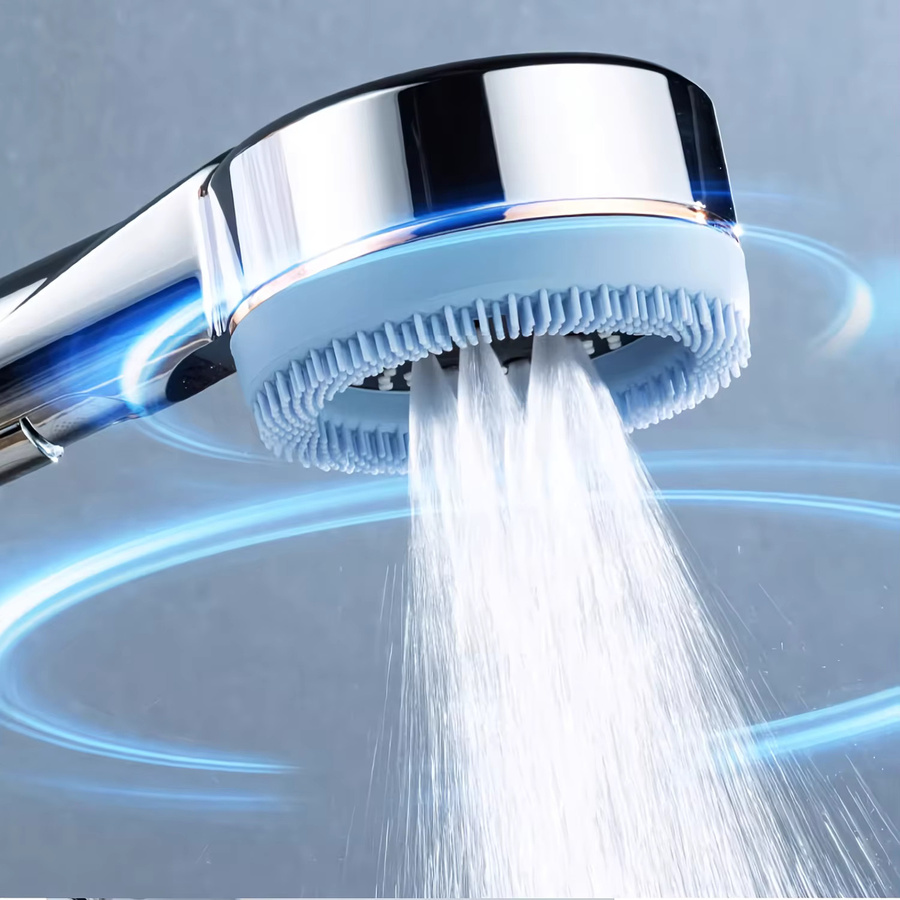 VILOYI 4-Modus Duschkopf mit Massagebürste und Filter in Silber - Bild 2