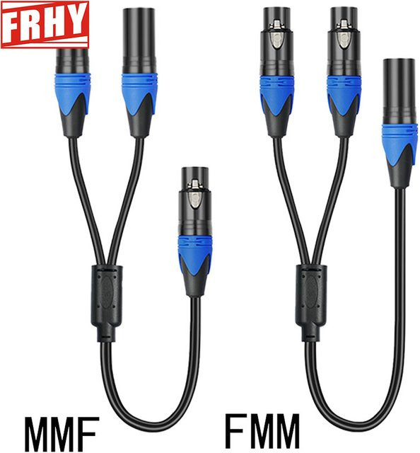 FRHY XLR-Splitterkabel Schwarz Multicolour 1 Buchse auf 2 Stecker 50 cm Länge - Bild 1