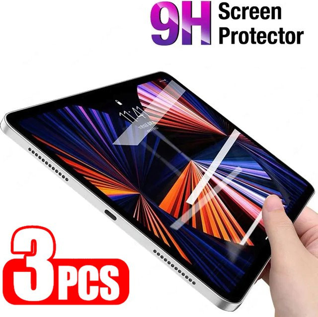 3er-Set Panzerglas Displayschutz für Apple iPad Pro 11 und 12.9, iPad Air 5 und 4, iPad 10.2 sowie iPad mini 6, transparent - Bild 1