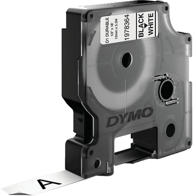 DYMO D1 Etikettenband Schwarz-Weiß, Breite: 12 mm, Länge: 5,5 m - Bild 1