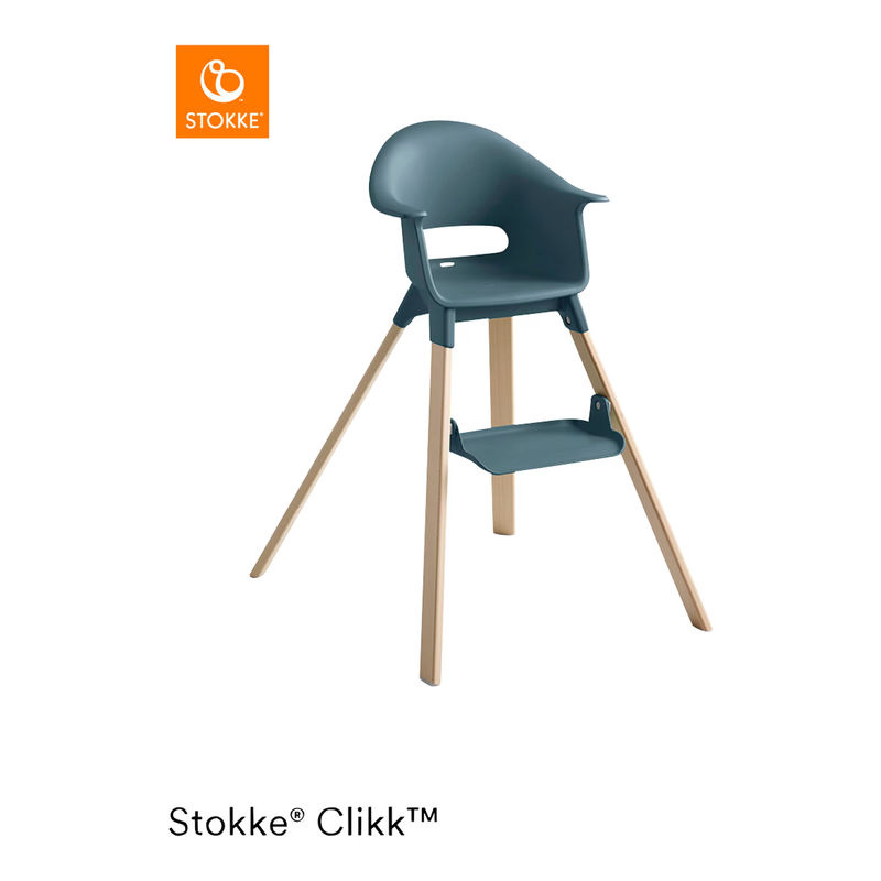 Stokke Clikk Hochstuhl in Blau mit Buchenholz und Kunststoff - Bild 4