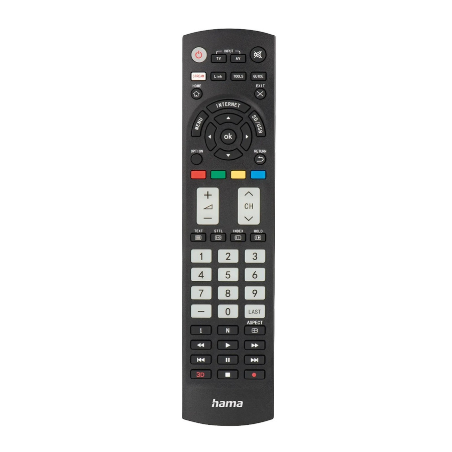 Hama Universal-Fernbedienung für Panasonic TVs in Schwarz mit leuchtenden Tasten - Bild 2
