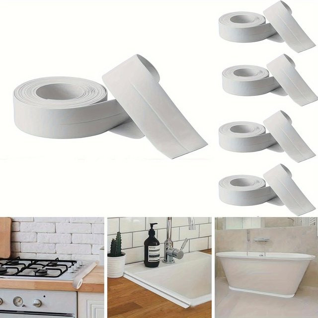 5-teiliges selbstklebendes Dichtungsband aus PVC für Bad und Küche in Weiß von SZ-Damai - Bild 1