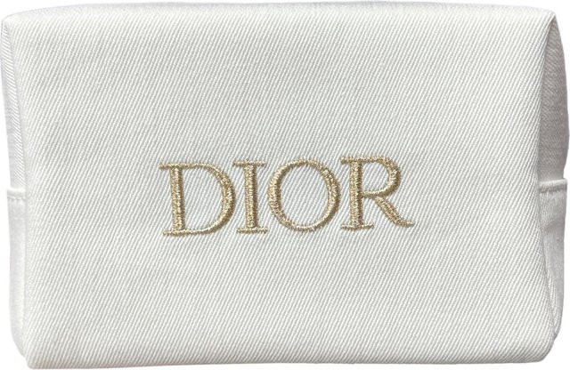 DIOR Kosmetiktasche Denim Stoff, Weiß, Unisex - Bild 1