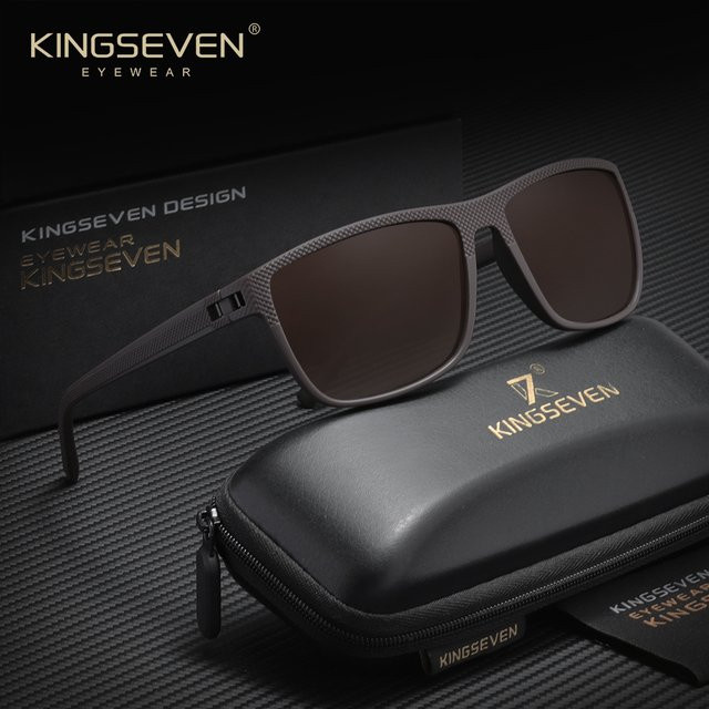 KINGSEVEN Sonnenbrille, Rechteckig, Vollrand, TR90, polarisiert, Unisex - Bild 1