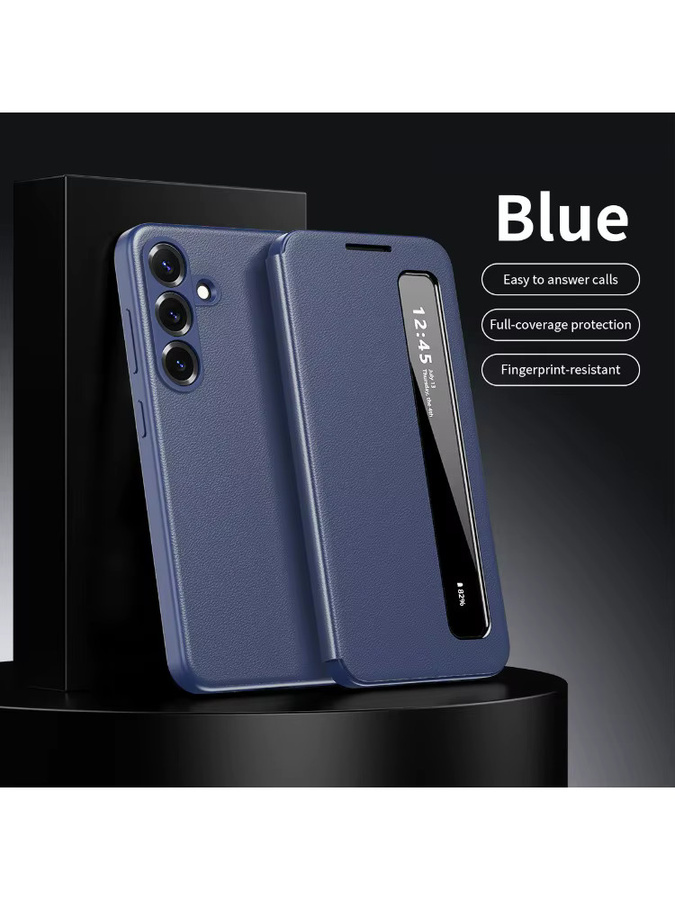 APP Magnetische Leder-Flip-Hülle mit Display-Fenster für Samsung Galaxy A57 A37 A17 A56 A36 A16 A55 in Schwarz oder Grau - Bild 3