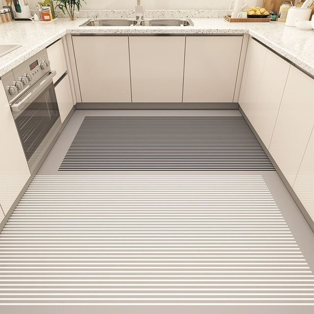 Karpetti Flächenteppich aus PVC, grau, geometrisches Design, wasserdicht und rutschfest, B/H: 50 x 120 cm - Bild 1