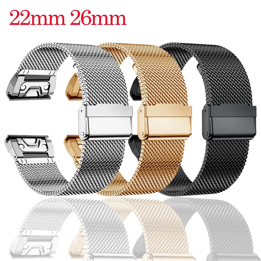 OAKCHARM Uhrenarmband Edelstahl, Milanaise, Silber, 20mm, 22mm, 26mm - Bild 3