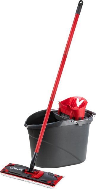 Vileda Ultramax ONE Bodenwischer-Set mit Wringer aus Mikrofaser in Grau-Weiß - Bild 1