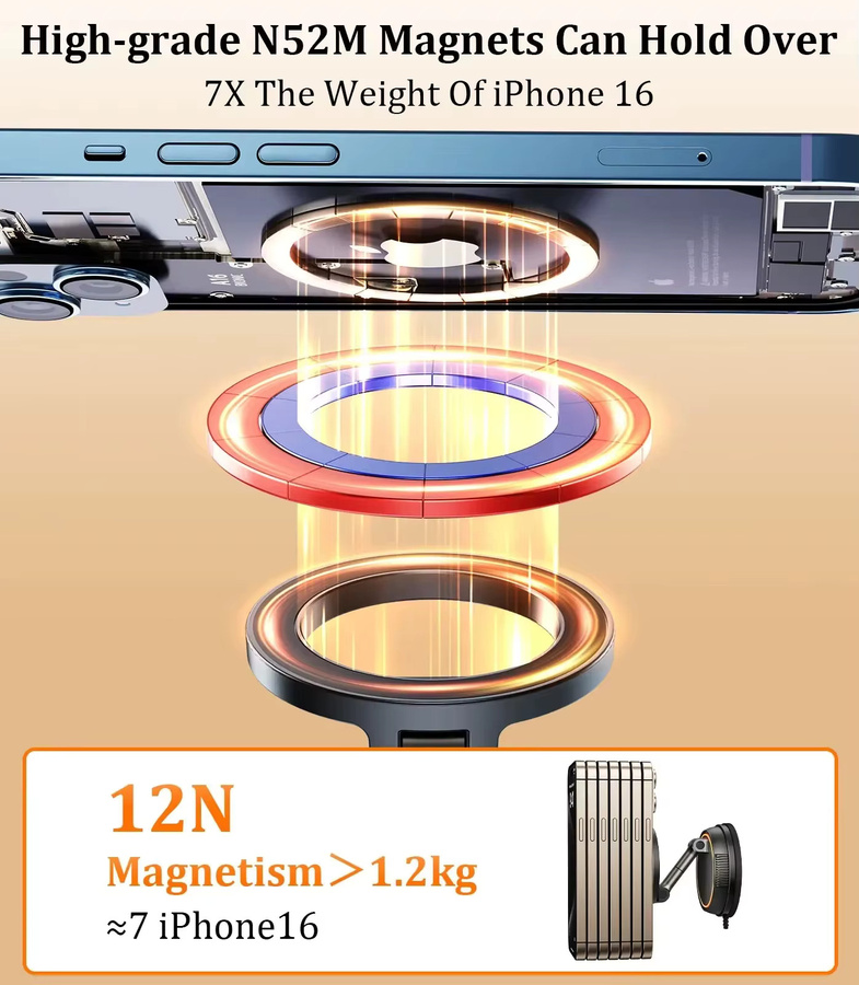 Eary Magnetischer Handyhalter Schwarz mit 360 Grad drehbarem Saugnapf für iPhone und Samsung - Bild 3