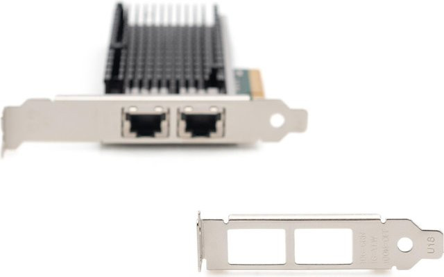 Digitus DN-10163 10Gbps Dual Port Ethernet Server Adapter PCIe LAN-Karte in Grün/Silber/Schwarz - Bild 2