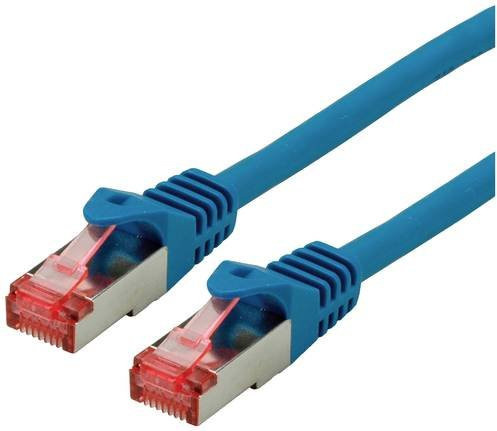 Roline RJ45 Patchkabel CAT 6 S/FTP Ethernet LAN Blau, Länge: 1,00 m - Bild 1