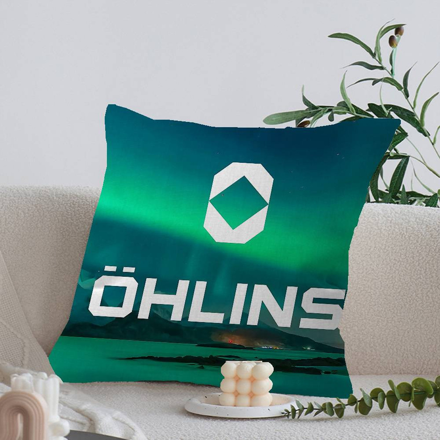 Ohlins Logo Kissenbezug aus kurzem Plüsch in Multicolor, dekorative Kissenhülle mit Cartoon-Print, B/B/H: 18 x 18 x 18 cm - Bild 3
