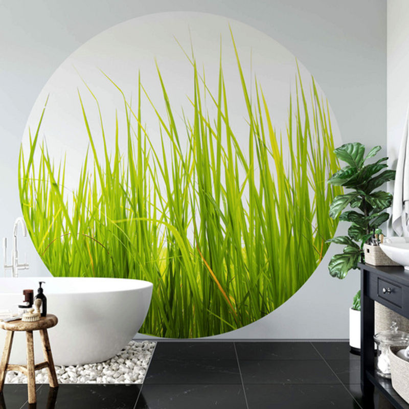 K&L Wall Art Vliestapete Runde Vliestapete Hohes Gras grüne Wiese, mehrfarbig, matt, B/H: 284 x 62 cm - Bild 2