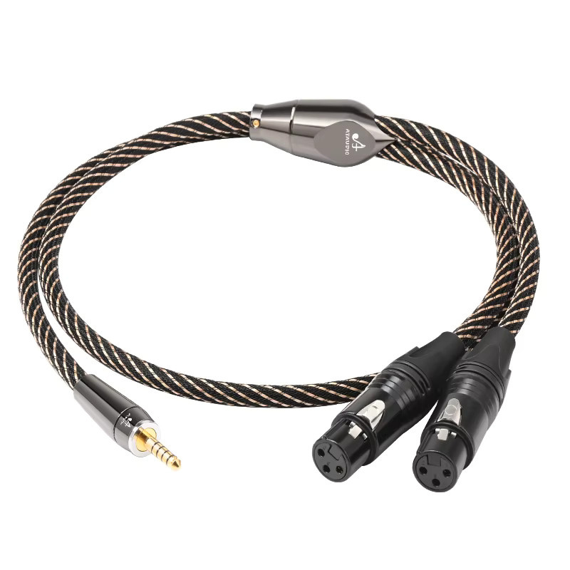 ATAUDIO HiFi Audio 4,4 mm auf XLR Y-Splitterkabel, 6N OFC symmetrisches Klinkenkabel, Schwarz - Bild 3