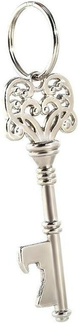 Houspace Schlüsselanhänger, Schlüsselform, Flaschenöffner, Metall, Weiß, Unisex - Bild 1
