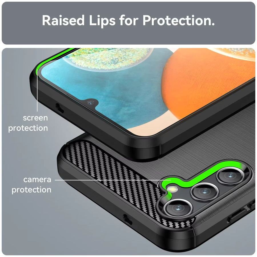 Stoßfeste TPU Schutzhülle mit Carbon Fiber Textur für Samsung Galaxy A05 A06 A15 A16 A25 A26 A35 A36 A54 A55 A56 in Schwarz - Bild 3