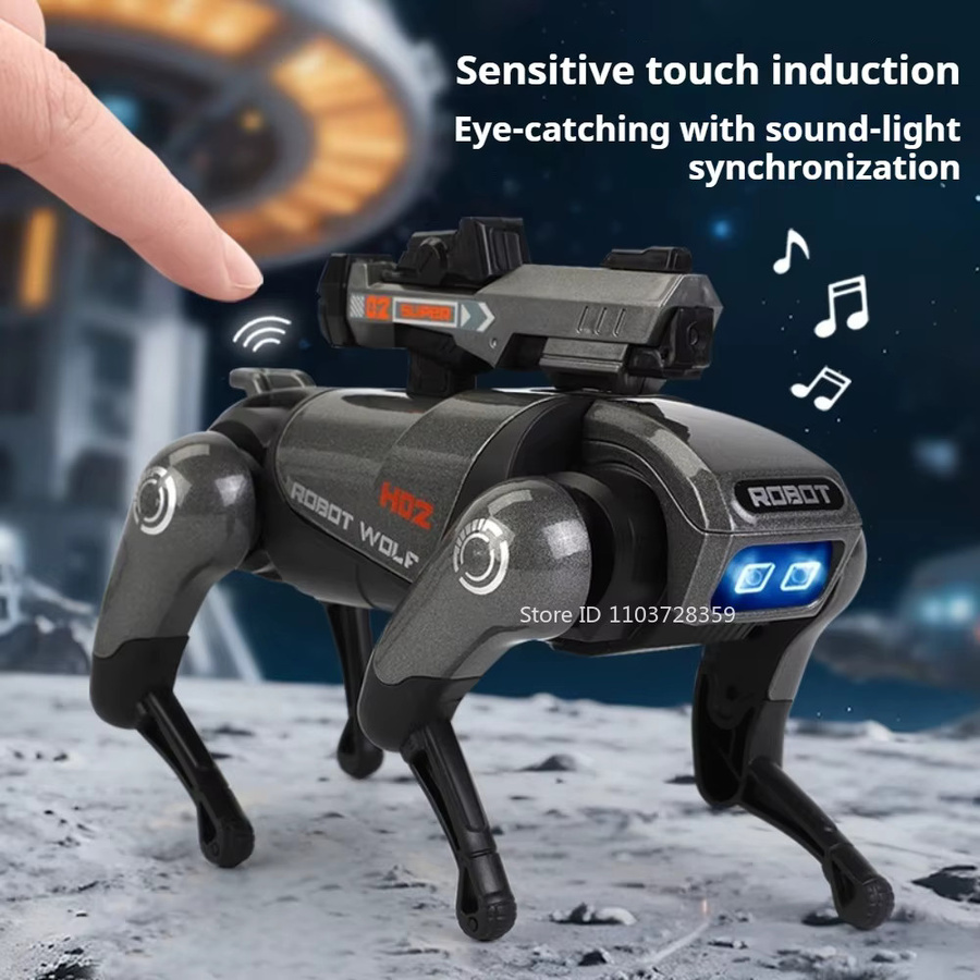 MAKEDA Roboter Wolf, Spielzeug Modell, Metall, mit Licht und Sound - Bild 2
