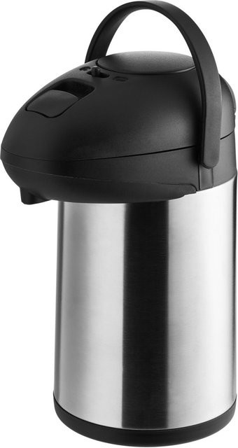 VEGA Isolierkanne Lomé mit Pumpe aus Edelstahl in Silber, Volumen: 3 l, Durchmesser: 17 cm, Höhe: 34 cm - Bild 1