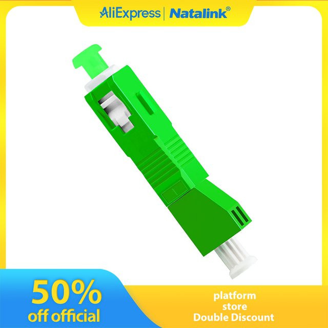 Natalink Hybrid-Glasfaser-Steckverbinder SC/APC auf LC/APC Simplex Einmoden-Adapter für FTTH-Koppler, Farbe: Grün - Bild 1