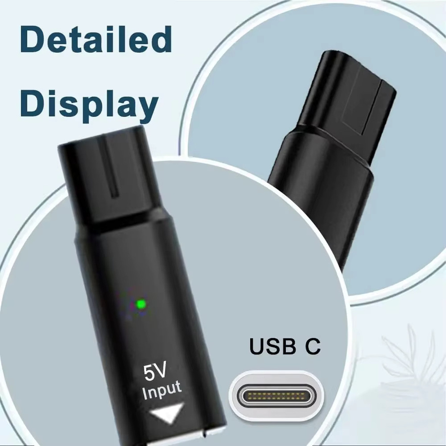 USB-C Ladeadapter für Philips OneBlade QP2520 QP2620 QP2510 QP2515 elektrischer Bartschneider, Schwarz - Bild 2