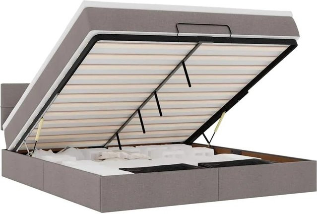 vidaXL Ottomane Bett mit Matratze und LED-Beleuchtung in Taupe, B/T/H: 180 x 200 x 203 cm - Bild 1