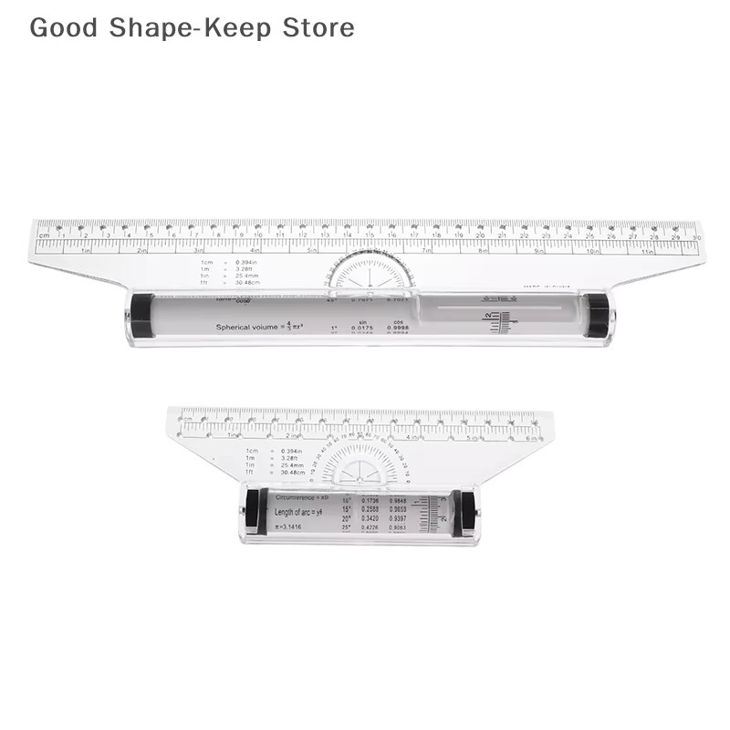 Multifunktionales Winkel-Lineal mit Parallelroller in Transparent, Breite: 15 cm - Bild 2