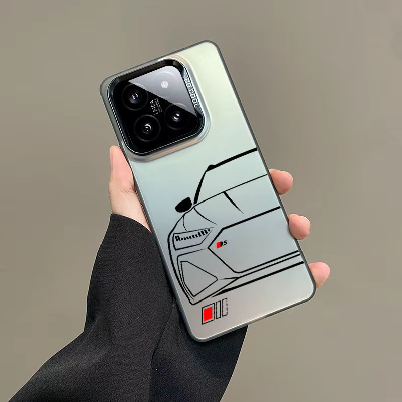 Xiaomi Handyhülle Laser Design aus hartem PC und TPU in Grau für Xiaomi 15 14 13 12 11 Pro Ultra - Bild 2