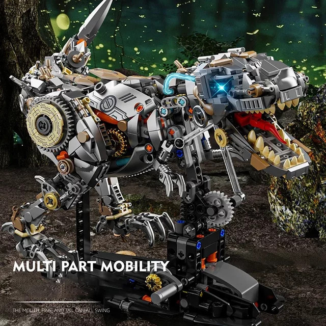 AMAZINGBLOKS Dinosaurier Mechanisches T-Rex-Modell, Baukasten, 1268 Teile - Bild 1