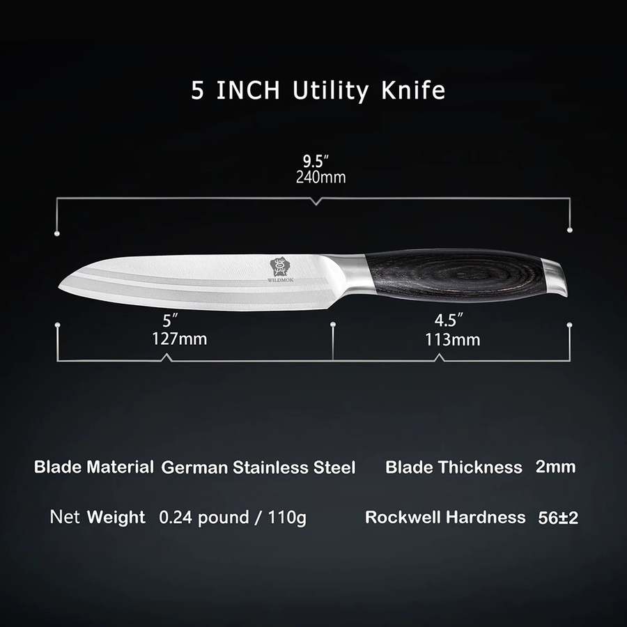 WILDMOK Allzweckmesser aus deutschem Stahl mit ergonomischem Holzgriff, 12,7 cm - Bild 6