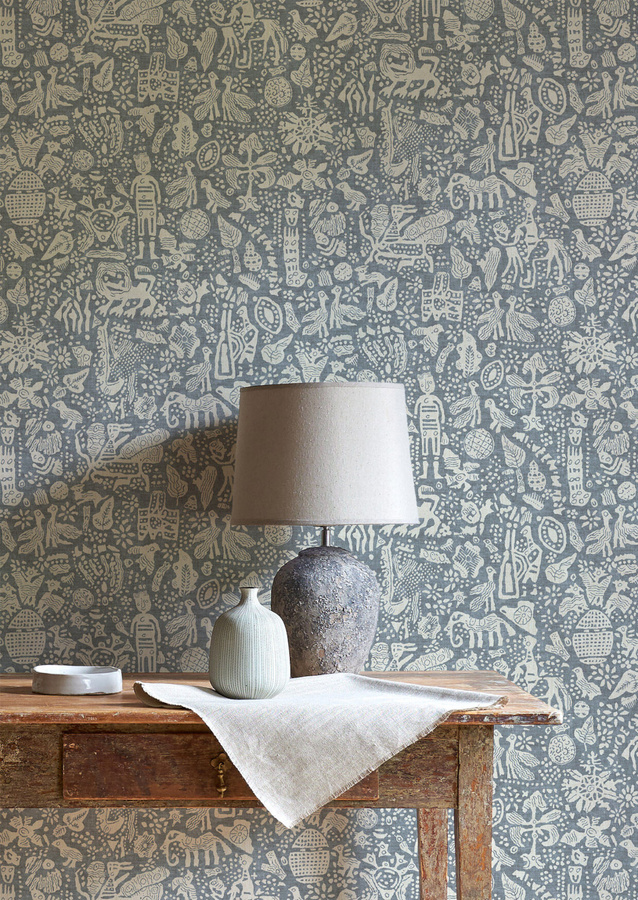 Lewis & Wood Tapete Minna Maze in Smoke Grey mit abstrakten Motiven - Bild 1